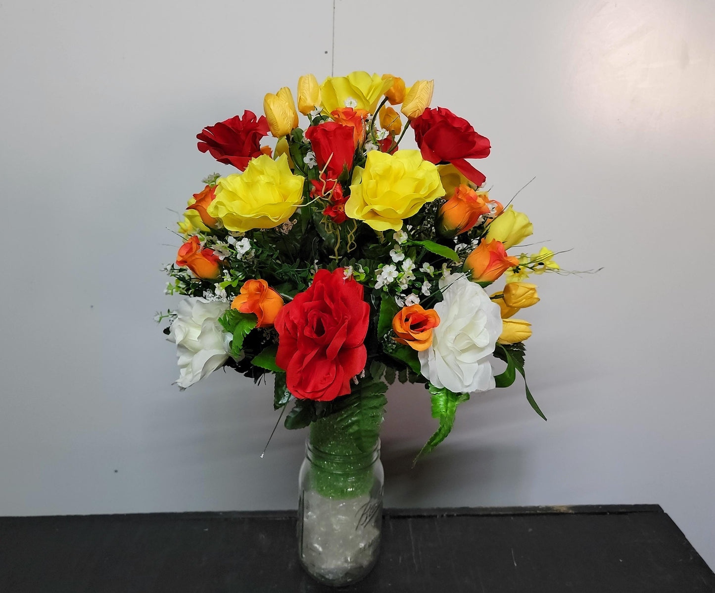 Spring Mix Cemetery Flowers Cone for 3-inch Grave Vase Cemetery Vase Flower Memorial Vase Flowers