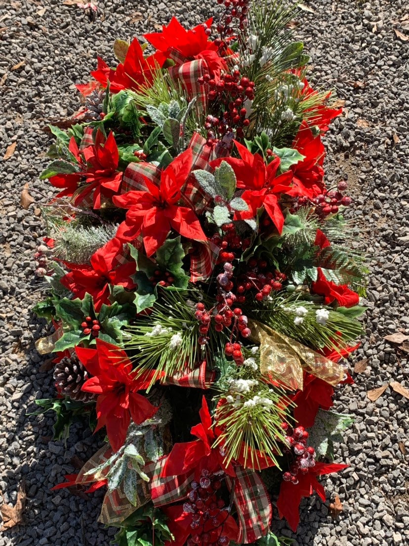 Winter Grave Blanket• Christmas Cemetery Flowers •Winter Grave Blanket• Christmas Grave Decoration