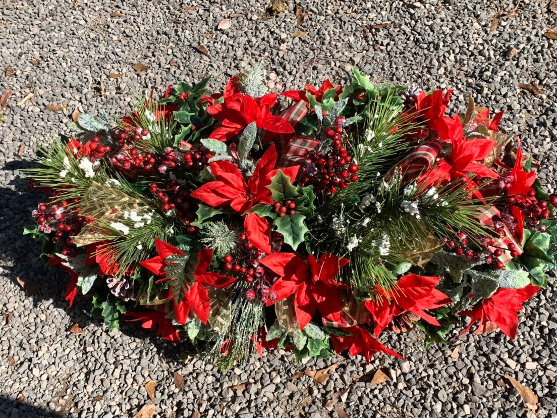 Winter Grave Blanket• Christmas Cemetery Flowers •Winter Grave Blanket• Christmas Grave Decoration