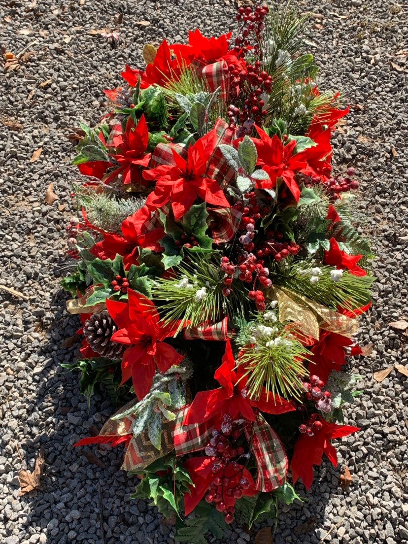 Winter Grave Blanket• Christmas Cemetery Flowers •Winter Grave Blanket• Christmas Grave Decoration