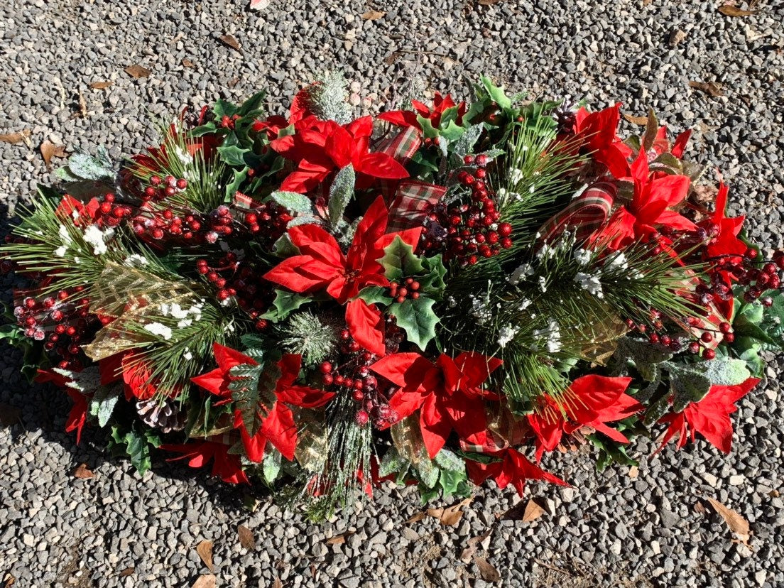 Winter Grave Blanket• Christmas Cemetery Flowers •Winter Grave Blanket• Christmas Grave Decoration