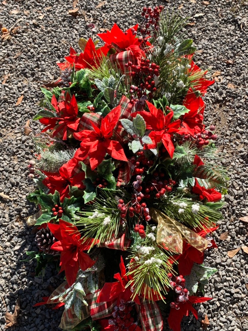 Winter Grave Blanket• Christmas Cemetery Flowers •Winter Grave Blanket• Christmas Grave Decoration