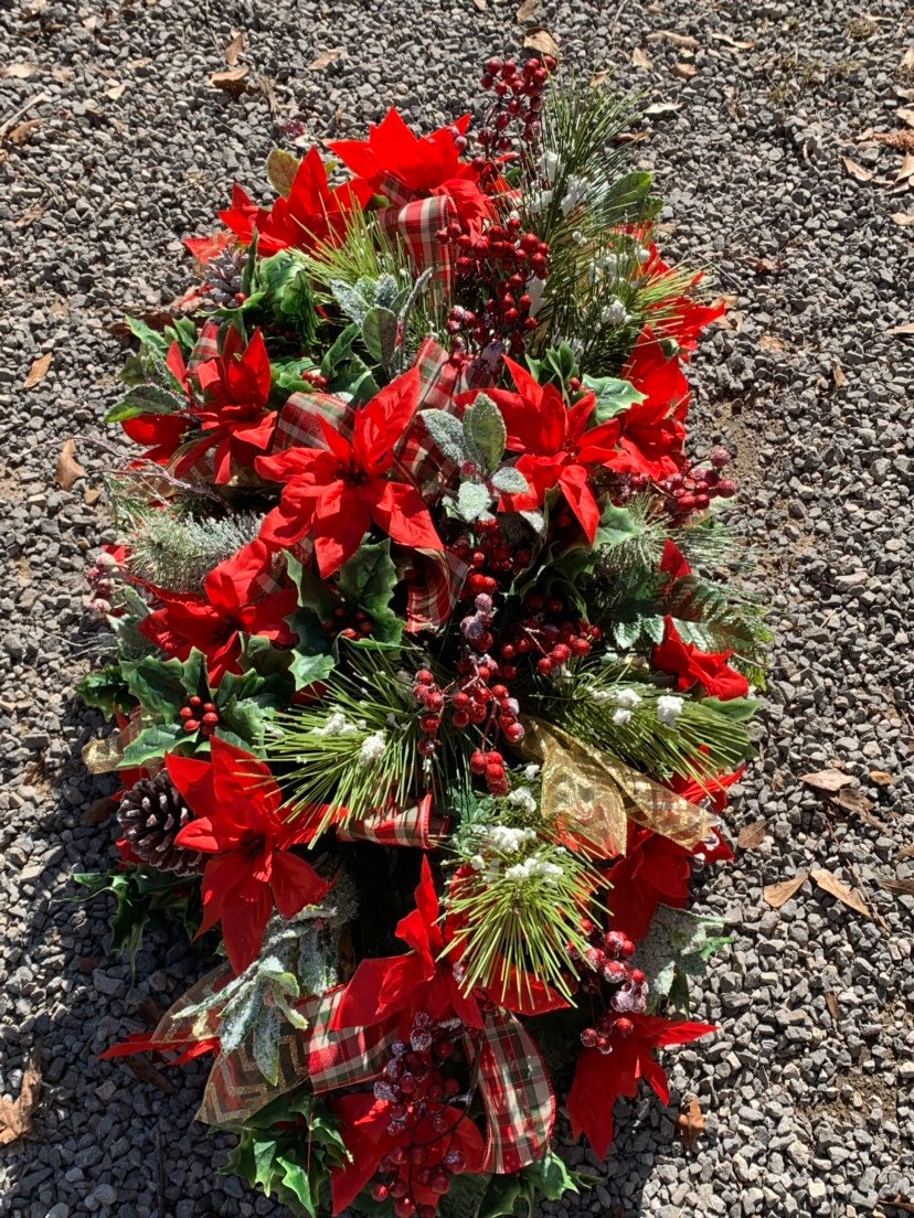 Winter Grave Blanket• Christmas Cemetery Flowers •Winter Grave Blanket• Christmas Grave Decoration