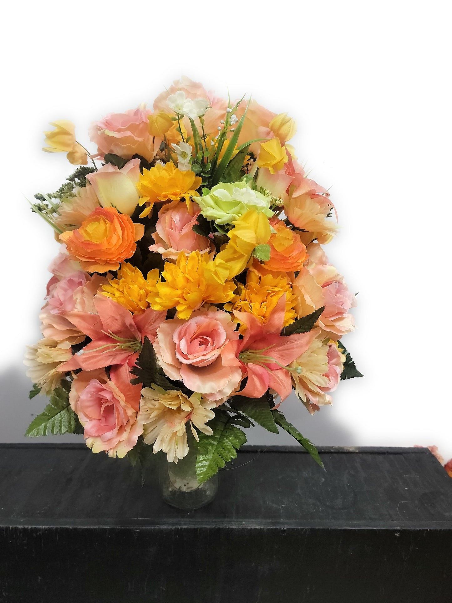Autumn Cemetery Flowers for 3 inch wide Vase, Girl Fox Rustc Fall Decor  Pumpkin ribbon Rustic Farmhouse Decor