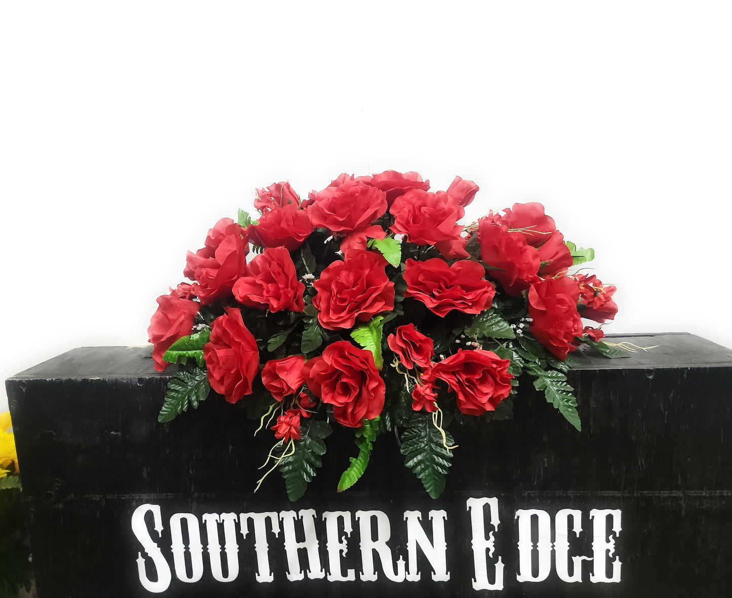 Red Roses 25" Cemetery Saddle 3dz red roses Cemetery Flowers Headstone Cemetery decoration mothers day