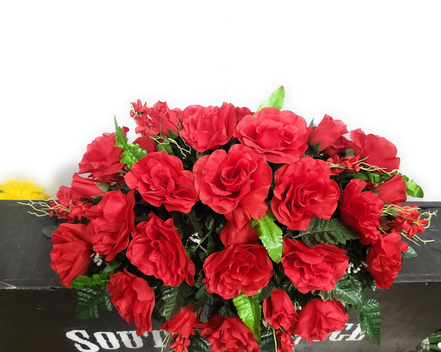 Red Roses 25" Cemetery Saddle 3dz red roses Cemetery Flowers Headstone Cemetery decoration mothers day