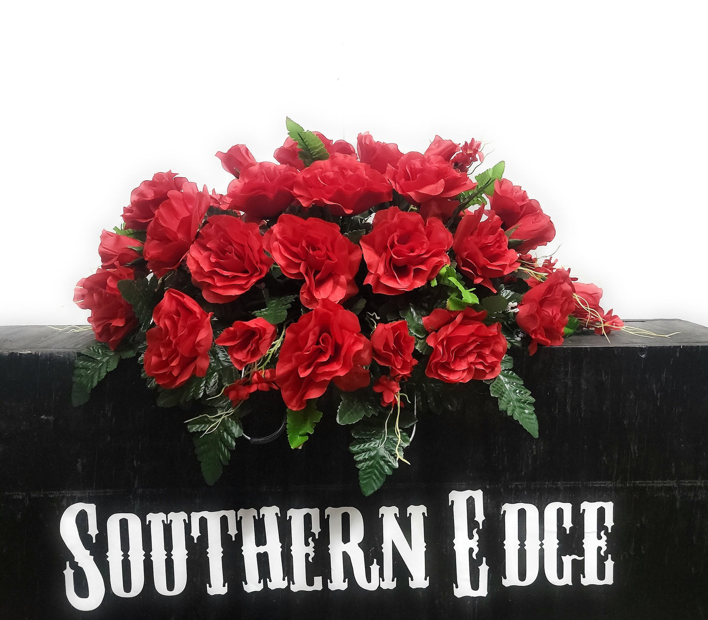 Red Roses 25" Cemetery Saddle 3dz red roses Cemetery Flowers Headstone Cemetery decoration mothers day