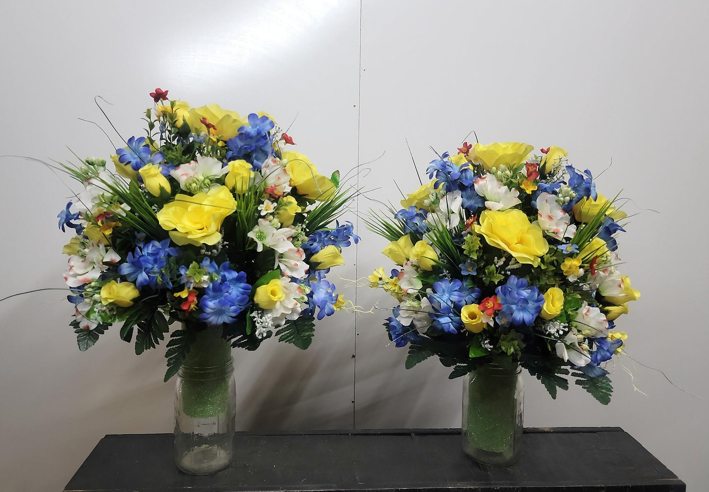 Yellow Roses Wildflower Cemetery Flowers Vase Cone for 3-inch Grave Vase red blue yellow Cemetery Vase Flower Spring Cemetery Flowers