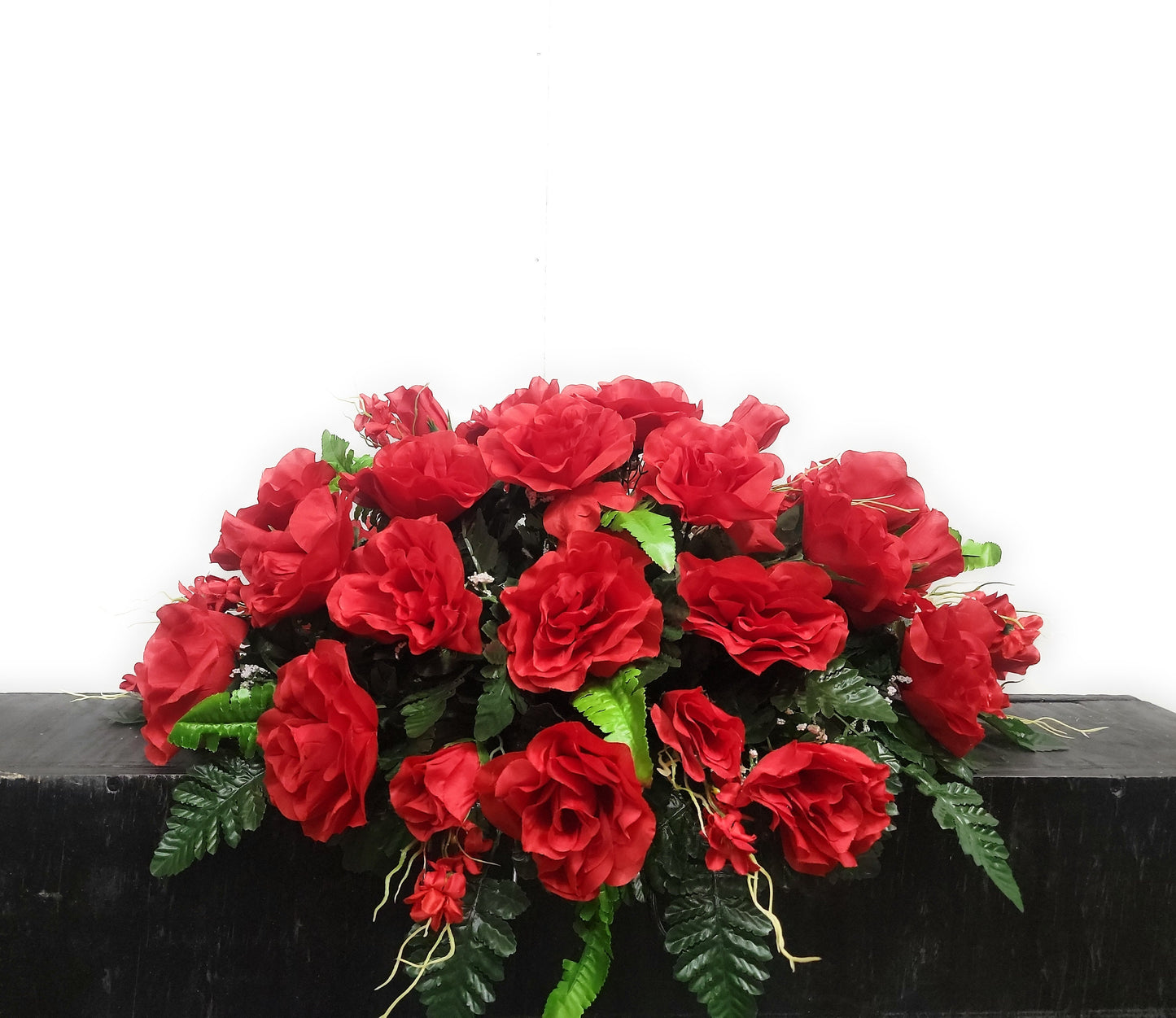Red Roses 25" Cemetery Saddle 3dz red roses Cemetery Flowers Headstone Cemetery decoration mothers day
