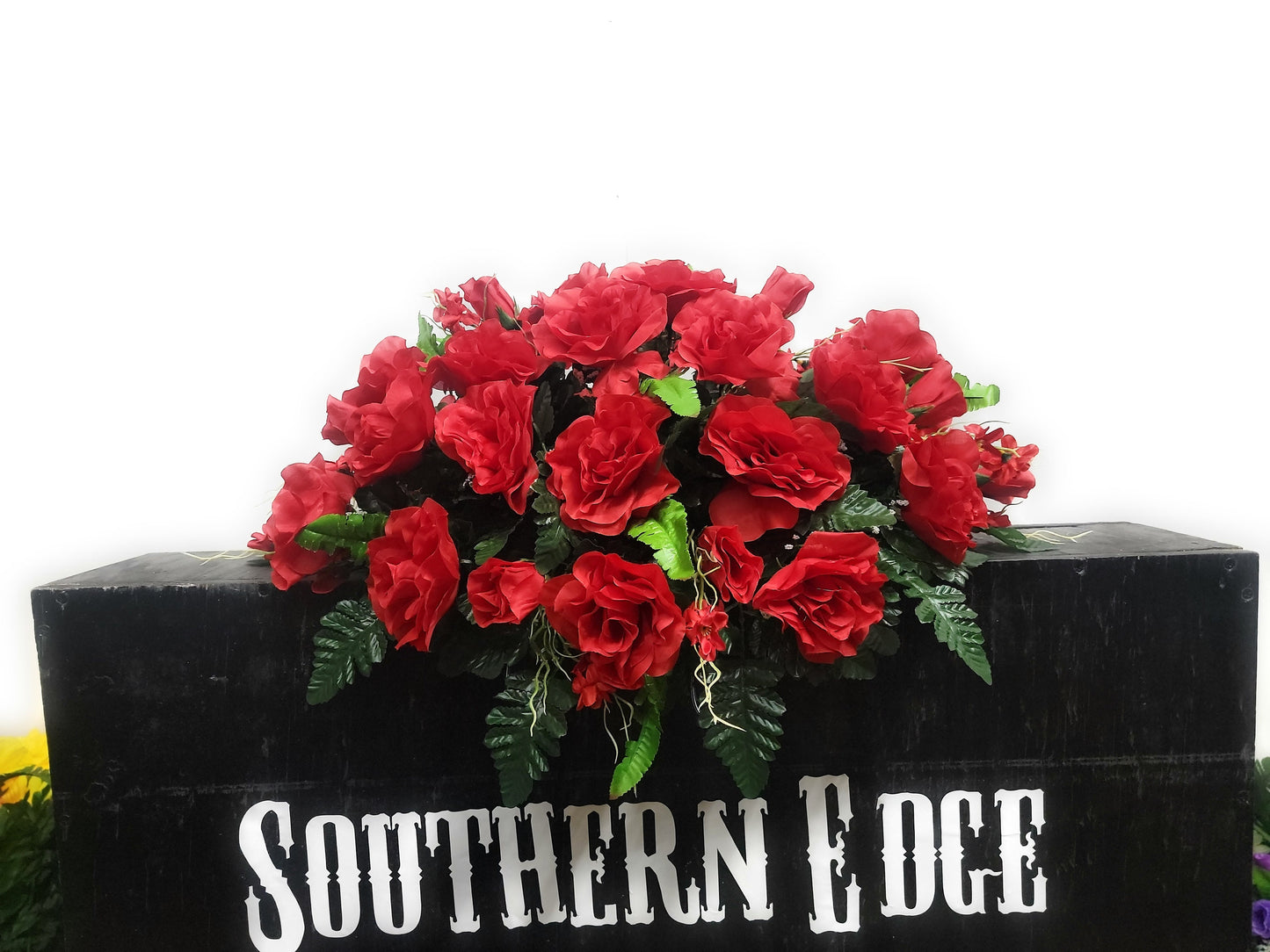 Red Roses 25" Cemetery Saddle 3dz red roses Cemetery Flowers Headstone Cemetery decoration mothers day