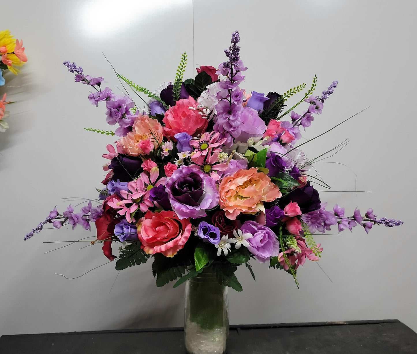 Extra Large Purple and Pink Grave vase flowers Memorial Vase Grave Flowers Cemetery flowers vase Top Quality Cemetery Flowers Vase