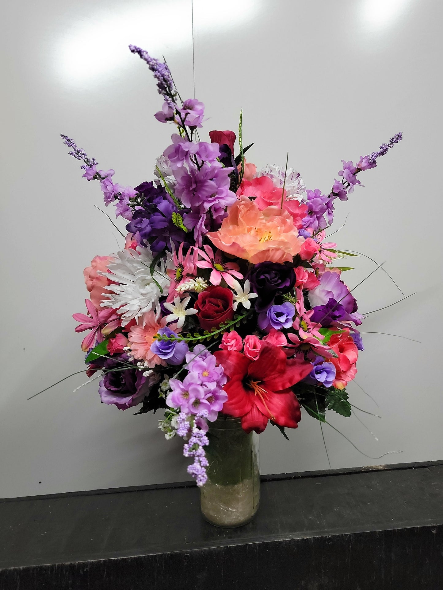 Extra Large Purple and Pink Grave vase flowers Memorial Vase Grave Flowers Cemetery flowers vase Top Quality Cemetery Flowers Vase