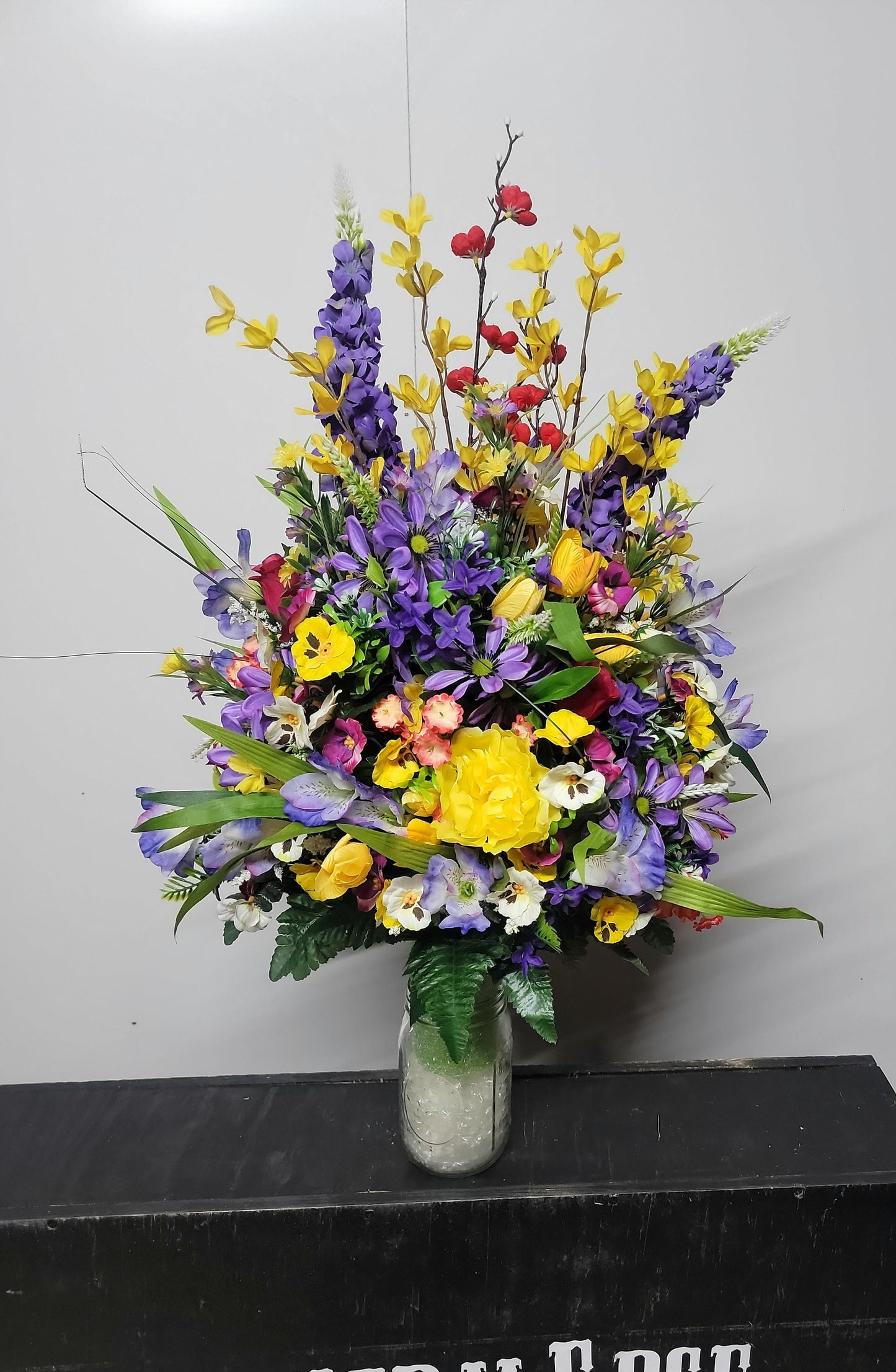 Premium Extra Large and Full 27" Tall wildflower summer through fall grave vase flowers Memorial Cone Vase Flowers Grave Vase Flowers