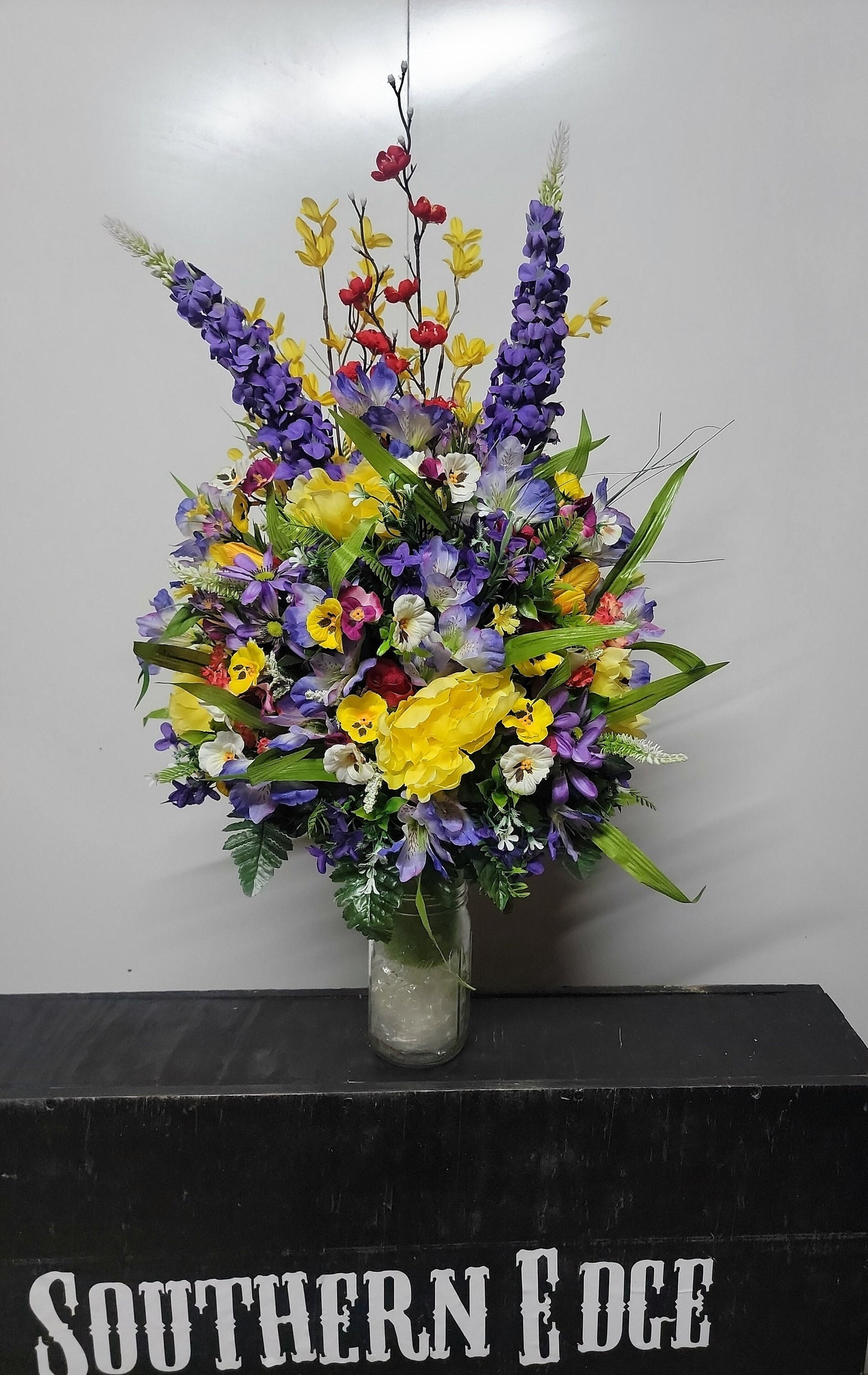 Premium Extra Large and Full 27" Tall wildflower summer through fall grave vase flowers Memorial Cone Vase Flowers Grave Vase Flowers