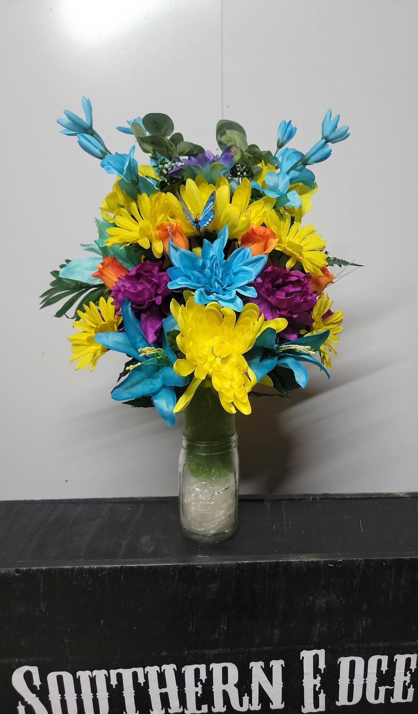 Teal Purple Cemetery Flowers Vase Cone for 3-inch Grave Vase blue yellow Cemetery Vase  Cemetery Flowers Grave Vase Flowers summer fall