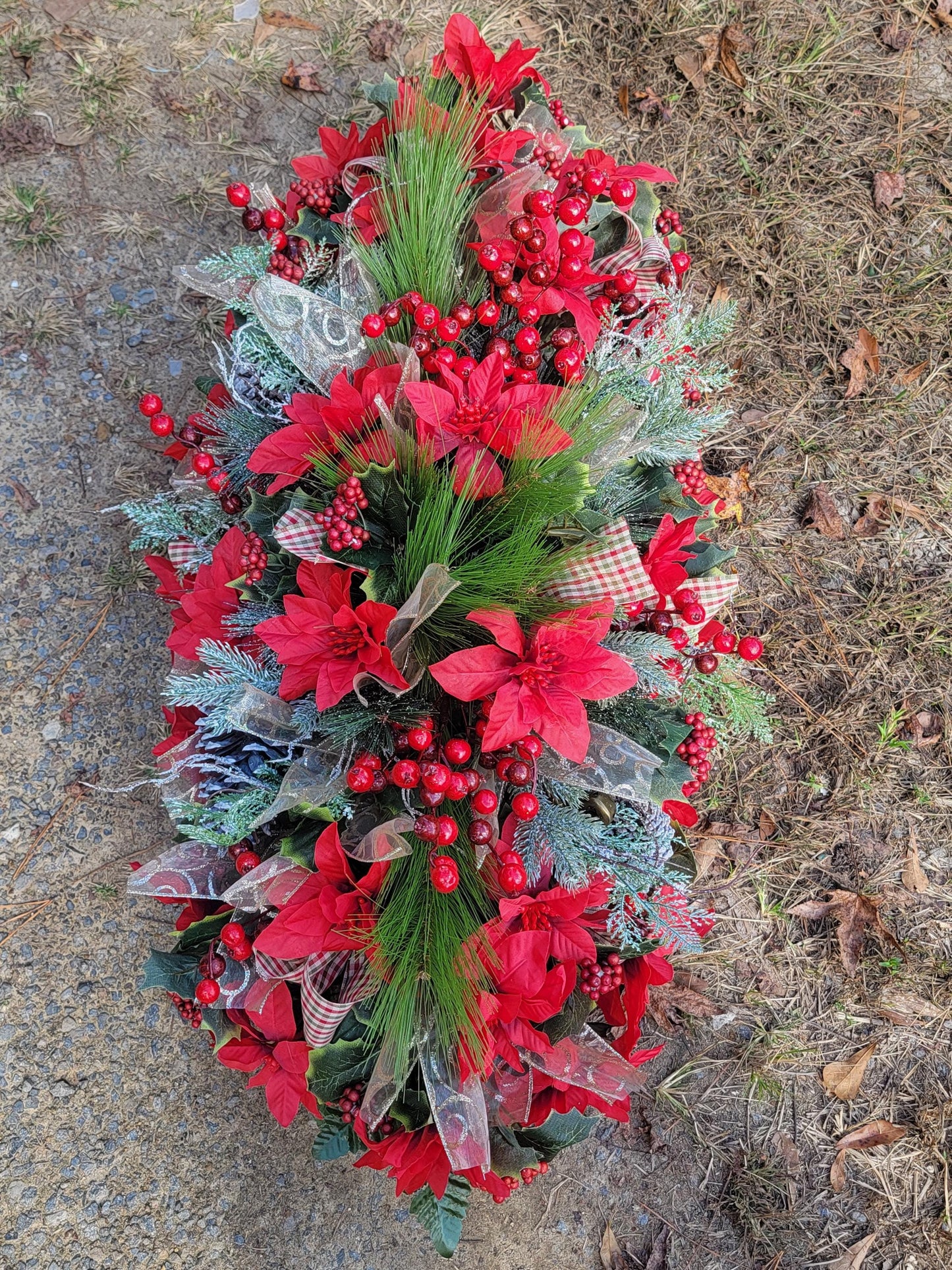Winter Grave Blanket• Christmas Cemetery Flowers •Winter Grave Blanket• Christmas Grave Decoration