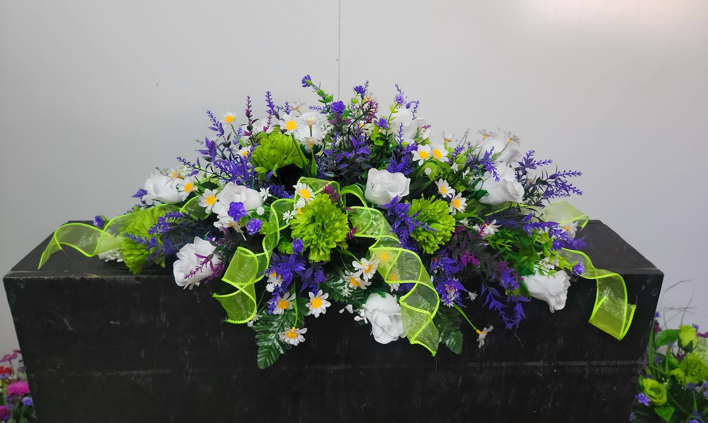 Purple Wildflower Cemetery Saddle Pink Headstone Flowers Grave Saddle Daughter Mother