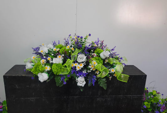 Purple Wildflower Cemetery Saddle Pink Headstone Flowers Grave Saddle Daughter Mother