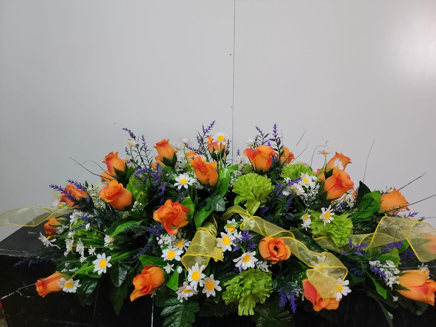 Purple  Wildflowers Cemetery Saddle Pink Headstone Flowers Grave Saddle Sons Grave Flowers