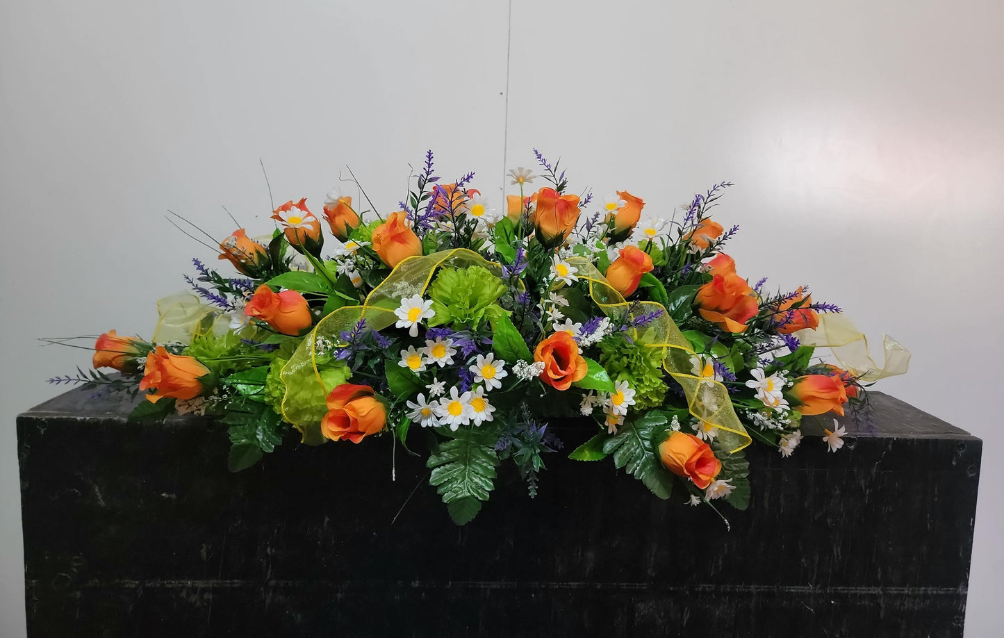 Purple  Wildflowers Cemetery Saddle Pink Headstone Flowers Grave Saddle Sons Grave Flowers