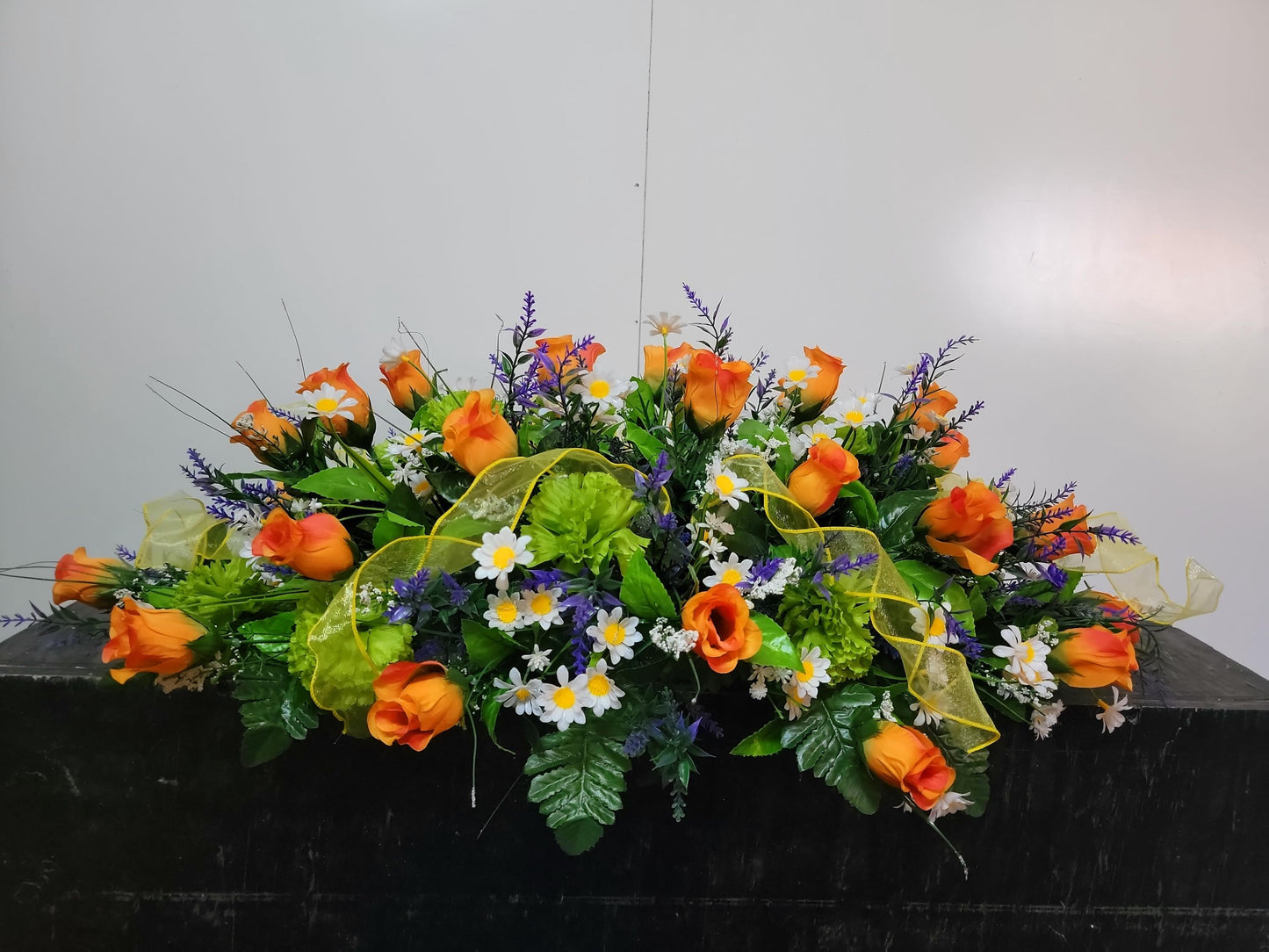 Purple  Wildflowers Cemetery Saddle Pink Headstone Flowers Grave Saddle Sons Grave Flowers