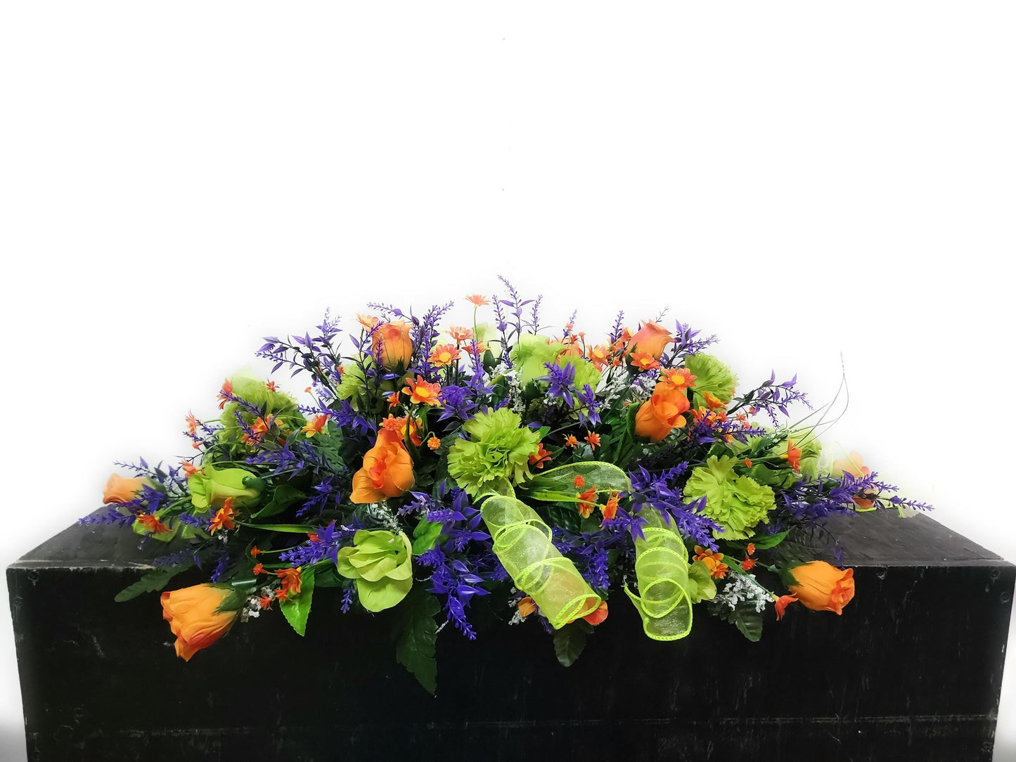 Purple  Wildflowers Cemetery Saddle Pink Headstone Flowers Grave Saddle Sons Grave Flowers