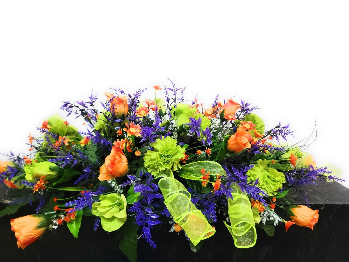 Purple  Wildflowers Cemetery Saddle Pink Headstone Flowers Grave Saddle Sons Grave Flowers