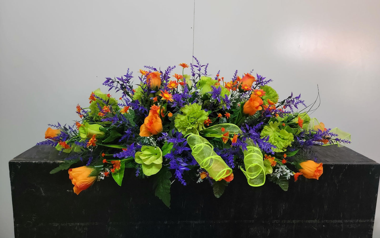 Purple  Wildflowers Cemetery Saddle Pink Headstone Flowers Grave Saddle Sons Grave Flowers