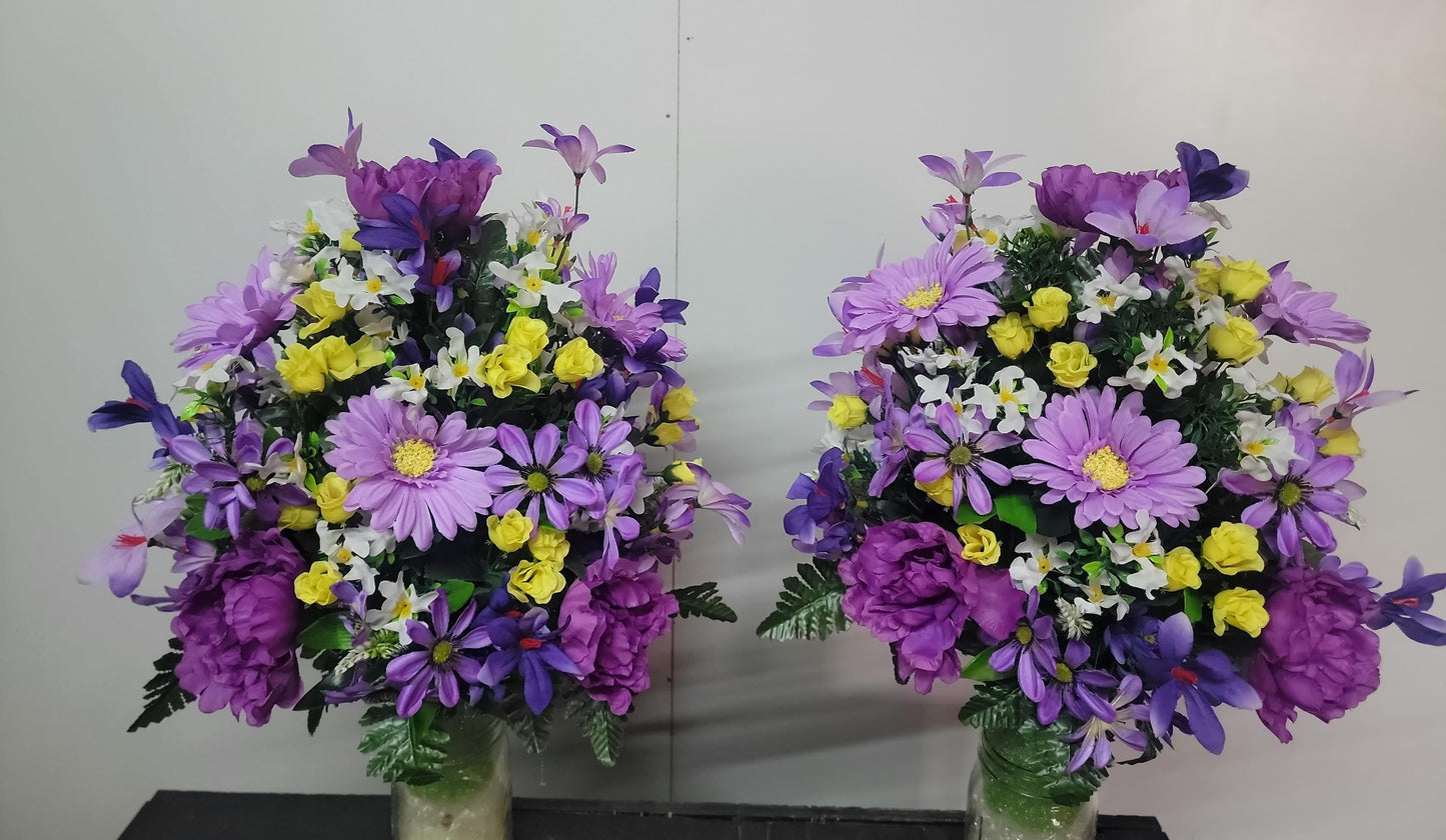 Small Wildflower Vase for Grave, Butterfly Cemetery Vase Flowers , Spring Cemetery Flowers,  Easter Decoration, Daughters Grave Flowers