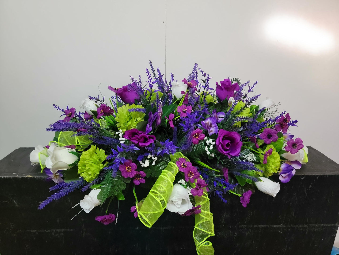 Purple Green Wildflower Cemetery Saddle Pink Headstone Flowers Grave Saddle Daughter Mother