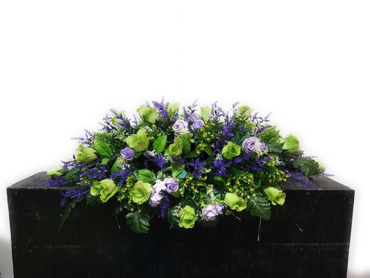 Purple  Wildflowers Cemetery Saddle Pink Headstone Flowers Grave Saddle Sons Grave Flowers