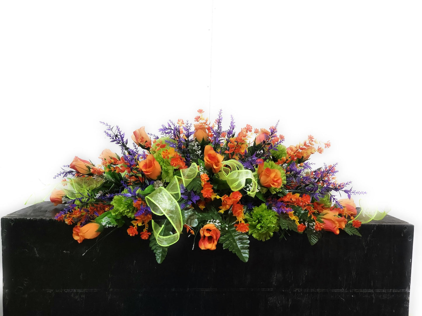 Purple  Wildflowers Cemetery Saddle Pink Headstone Flowers Grave Saddle Sons Grave Flowers