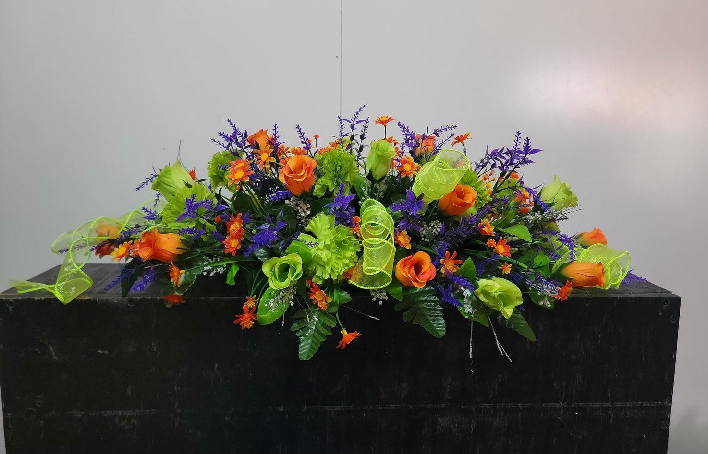 Purple  Wildflowers Cemetery Saddle Pink Headstone Flowers Grave Saddle Sons Grave Flowers