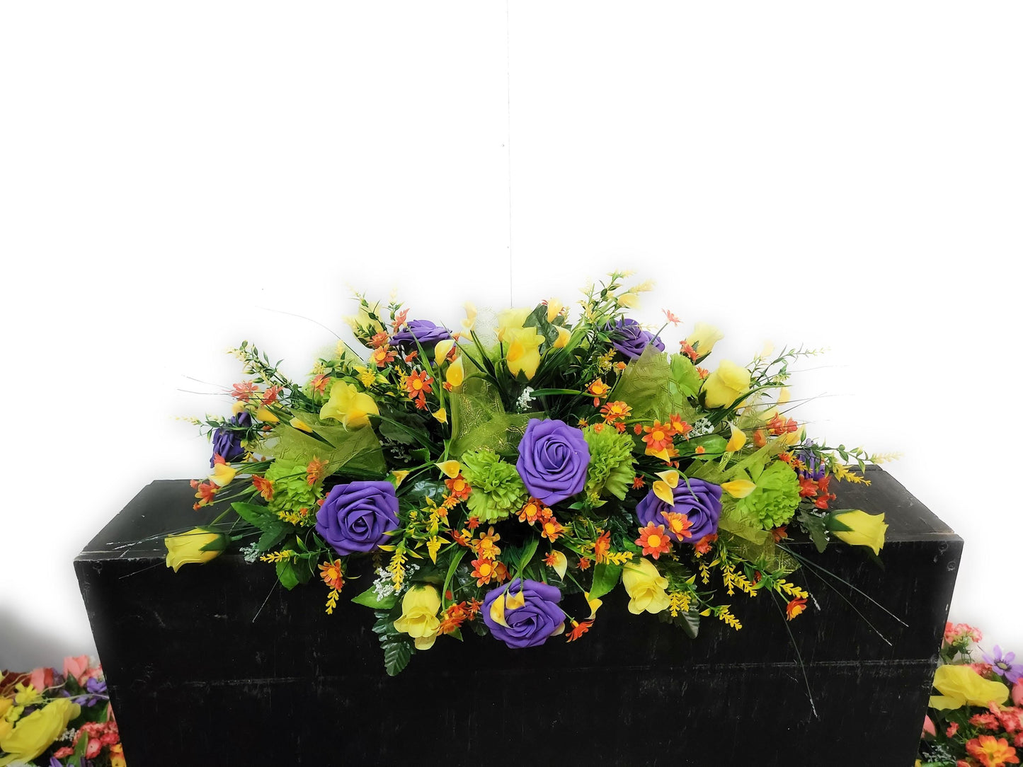 Easter Cemetery Saddle  Spring Flowers Wildflowers Headstone Grave Saddle Easter Lily Flowers