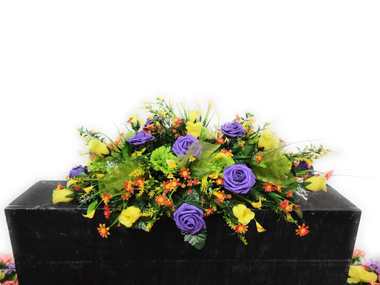 Easter Cemetery Saddle  Spring Flowers Wildflowers Headstone Grave Saddle Easter Lily Flowers