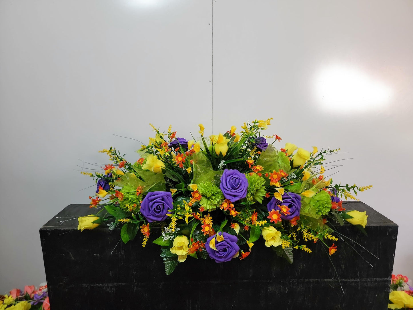 Easter Cemetery Saddle  Spring Flowers Wildflowers Headstone Grave Saddle Easter Lily Flowers